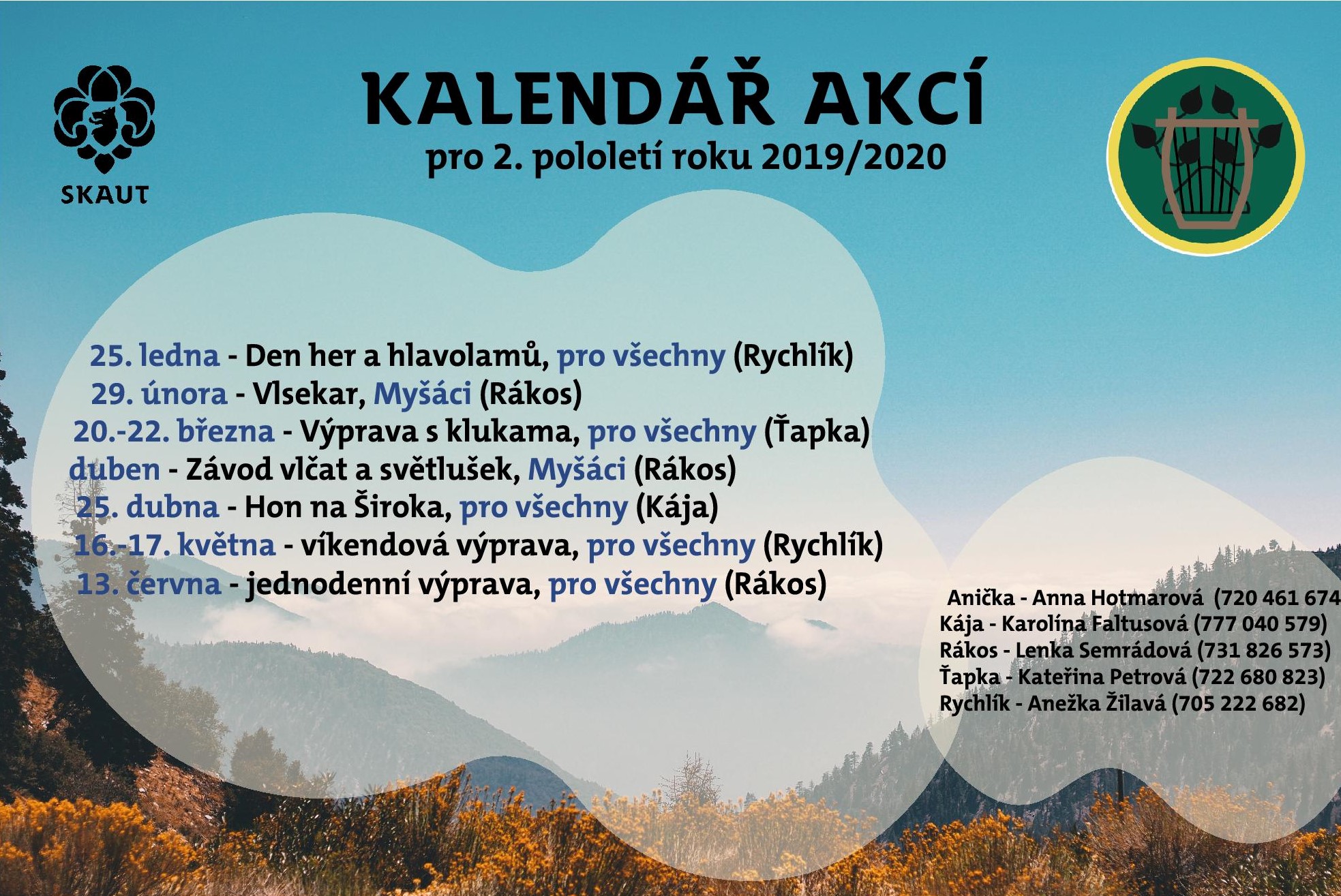 KALENDÁŘ AKCÍ 2. POLOLETÍ