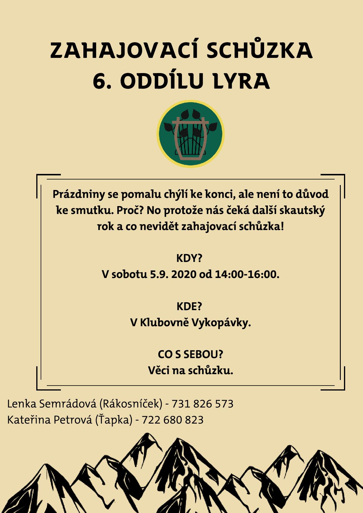 Zahajovací schůzka 5.9.